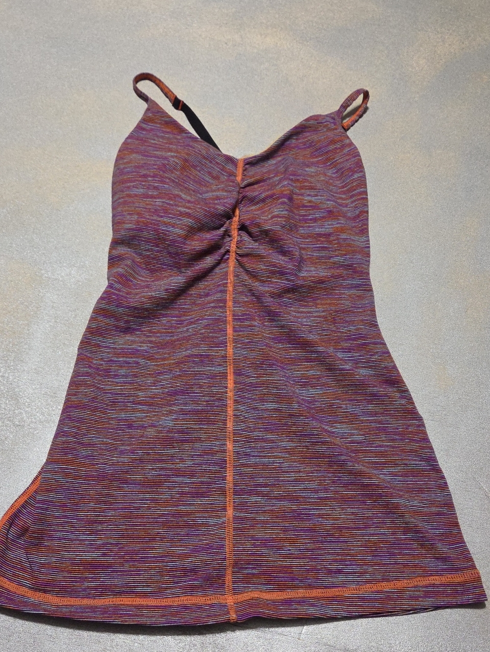 lululemon athletica Purple-Blend Striped Cami with Orange Trim With Pads